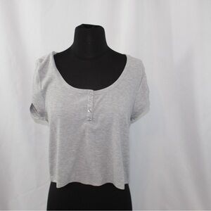 Abound Cropped Ribbed Henley Women’s Size X-large
